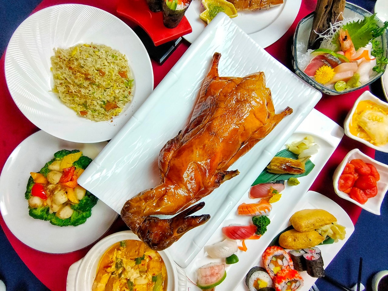 中日合併,單點,外帶,天賜良緣,婚宴會館,宴會,新莊美食,日本料理,機器人點餐,櫻桃鴨,母親節,聚餐,陳醋五花骨